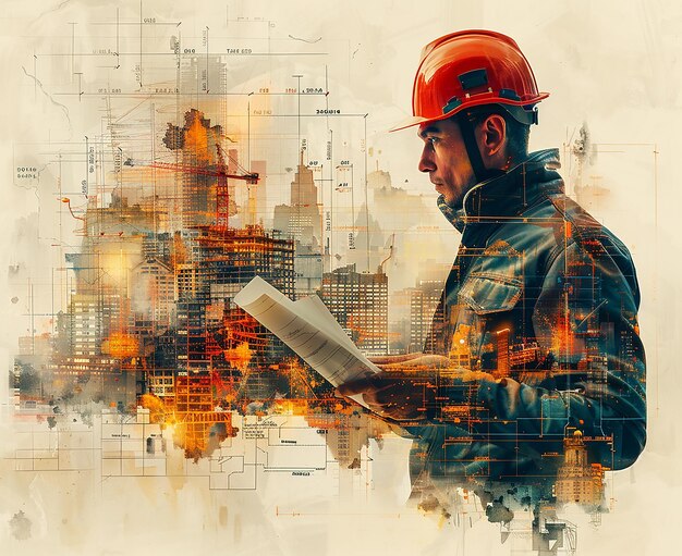 Vector a painting of a fireman reading a book