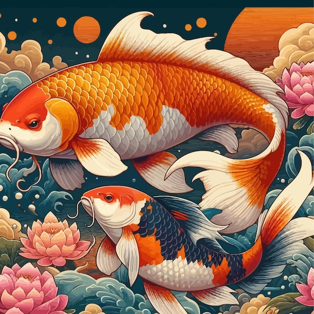 a painting of a fish with the name koi on it