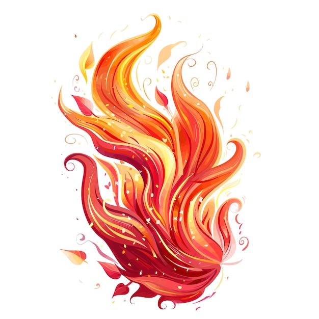 a painting of a flame that has the word fire on it