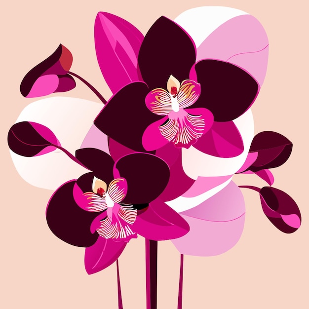 Vector a painting of a flower with a pink and white background