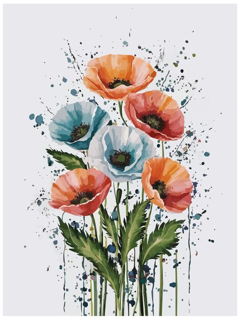 Vector a painting of a flower with the word quot spring quot on it