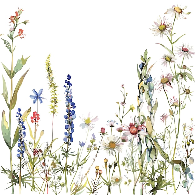 a painting of flowers and plants with the words quot wildflower quot