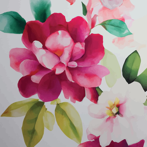 A painting of flowers with the word magnolia on it