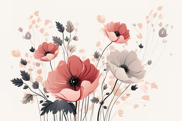 a painting of flowers with the words quot poppies quot on the bottom