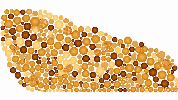 Vector a painting of gold and brown circles with a white background