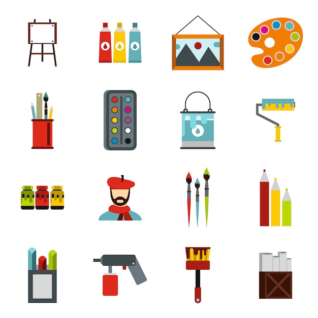 Painting icons set