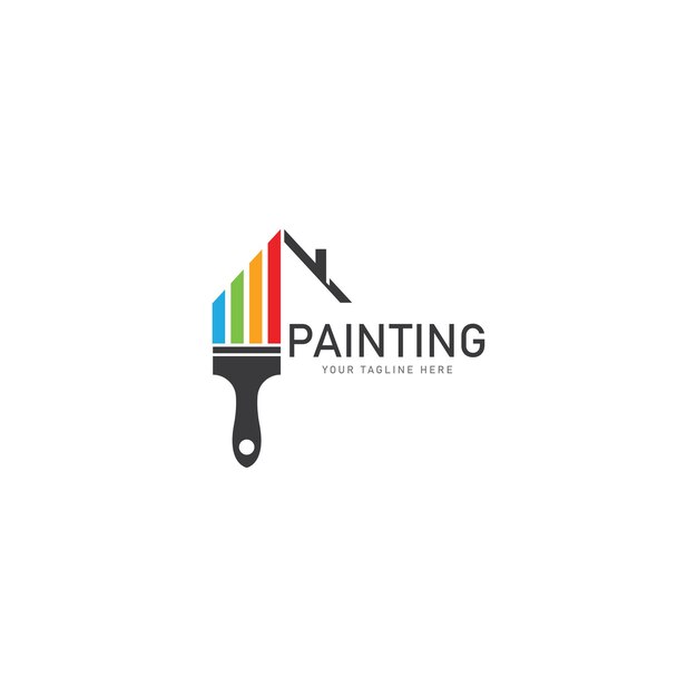 Vector painting logo vector illustration design template