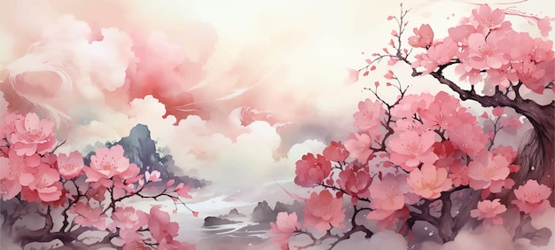 painting oriental tenderness japan artwork Japanese sketch watercolor artistic brush wallpaper