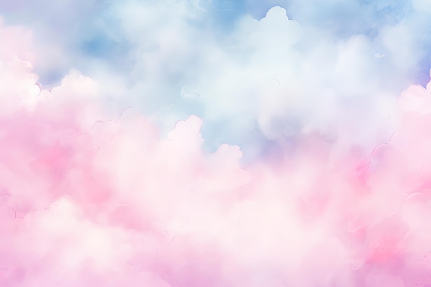 Vector a painting of pink and blue clouds with a pink and blue background