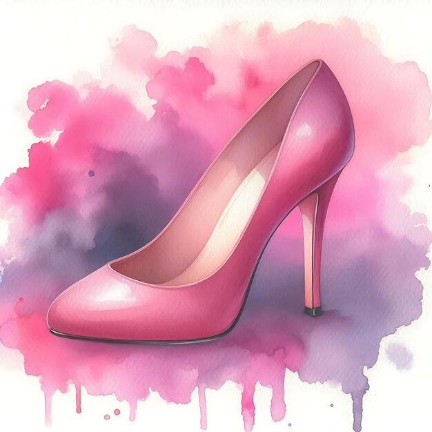 Vector a painting of a pink shoe with the word on it