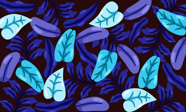 Vector a painting of purple slippers and blue leaves