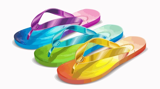 Vector a painting of a rainbow colored flip flop