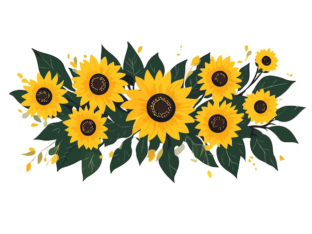 Vector a painting of sunflowers with the words coffee on the bottom