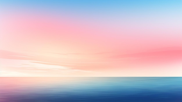 Vector a painting of a sunset with a blue and pink sky