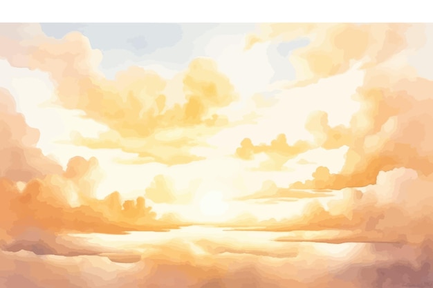 a painting of a sunset with clouds and the sun shining through the clouds.