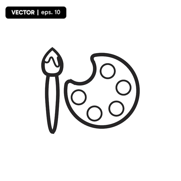 painting tools icon on white background icon outline vector illustration