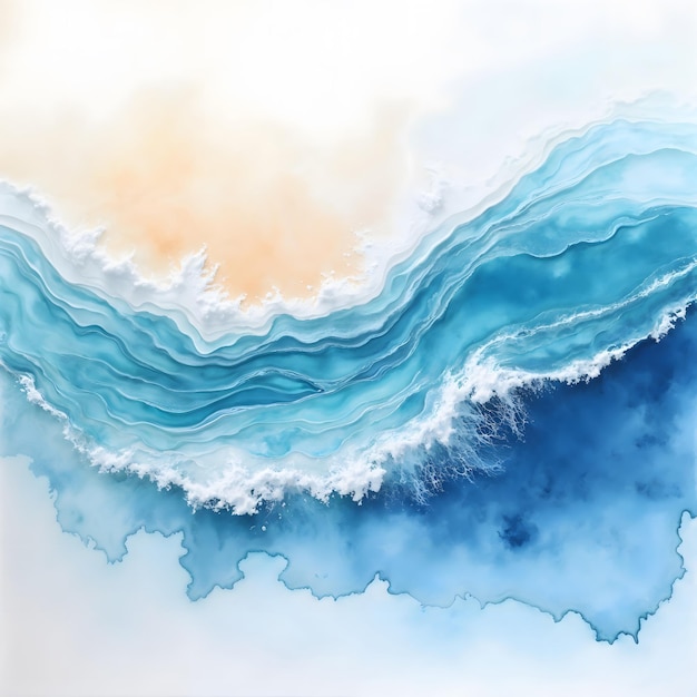 Vector a painting of a wave that has the ocean in it