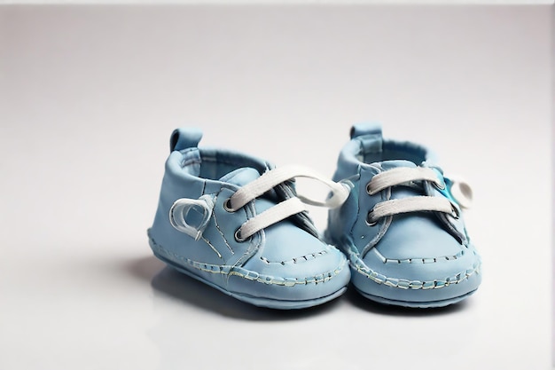 a pair of baby shoes with a letter c on the front