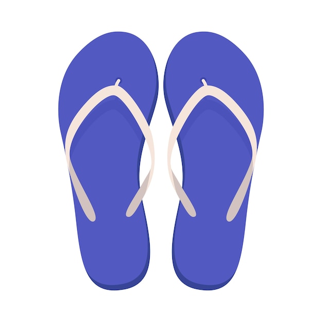 Pair of beach slippers Summer flip flops Flat vector illustration