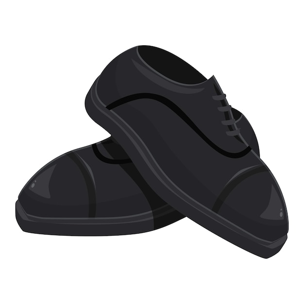 Vector pair of black leather dress shoes standing upright