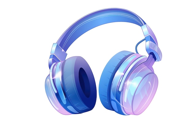 Vector a pair of blue headphones with a pink and purple color