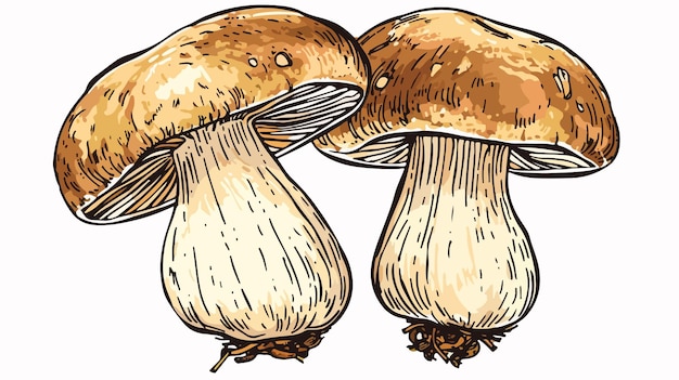 Pair of Edible Porcini Mushrooms