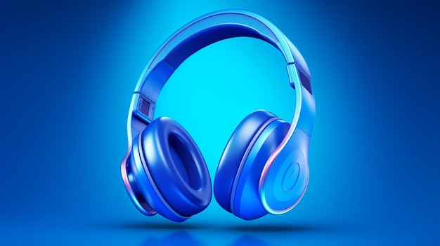 Vector a pair of headphones with a blue background