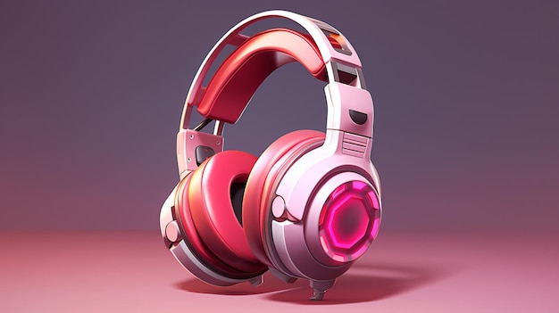 Vector a pair of headphones with a pink band