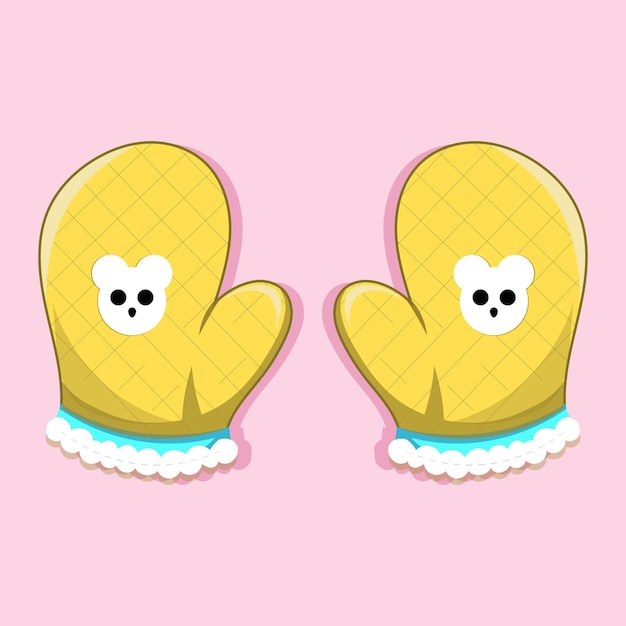 pair of kitchen gloves on flat background