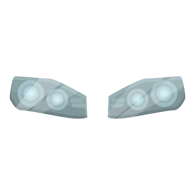 Vector pair of realistic modern car headlights shining brightly