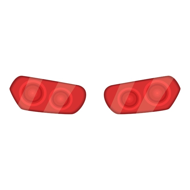 Vector pair of realistic red car tail lights shining brightly