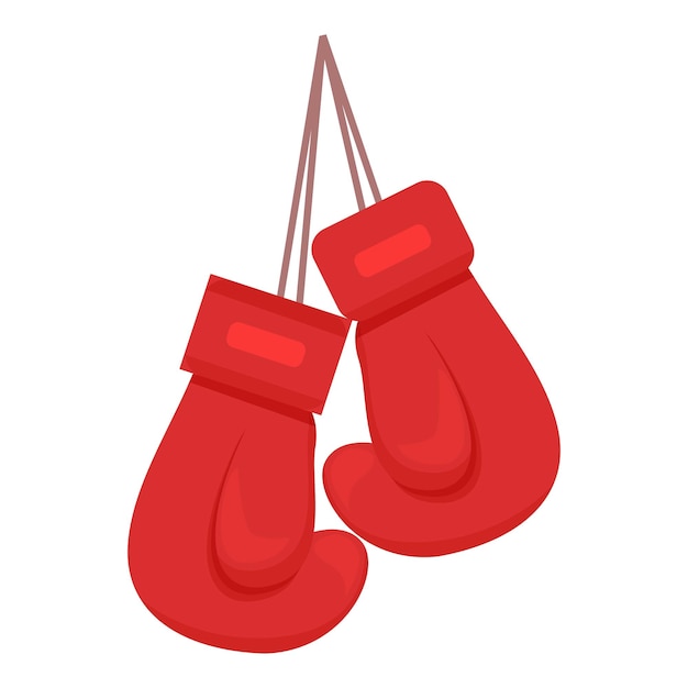 Vector pair of red boxing gloves hanging on a nail