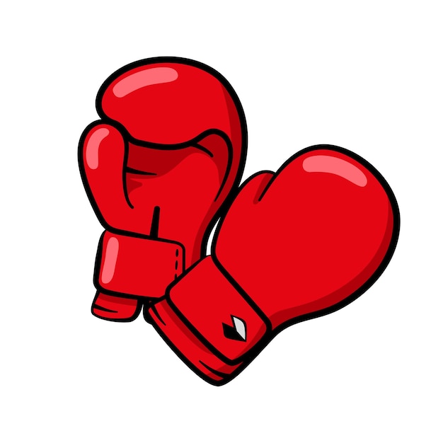 A pair of red boxing gloves