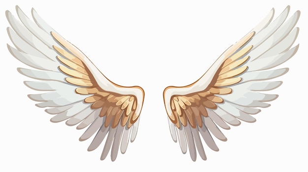 Vector pair of spread out eagle bird or angel wings