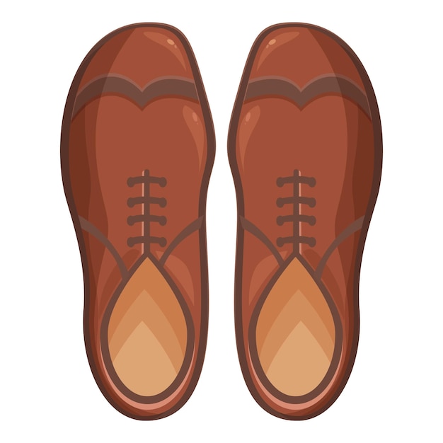 Vector pair of stylish brown leather shoes standing upright