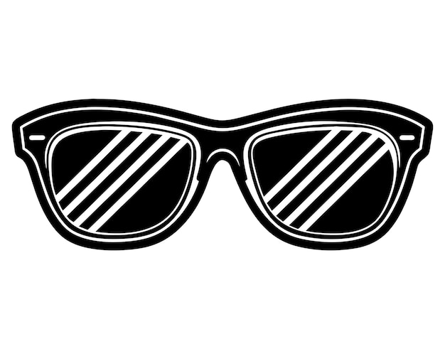 a pair of sunglasses with a black frame and a white background