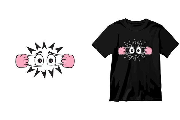 Vector a pair of wide expressive eyes tshirt design