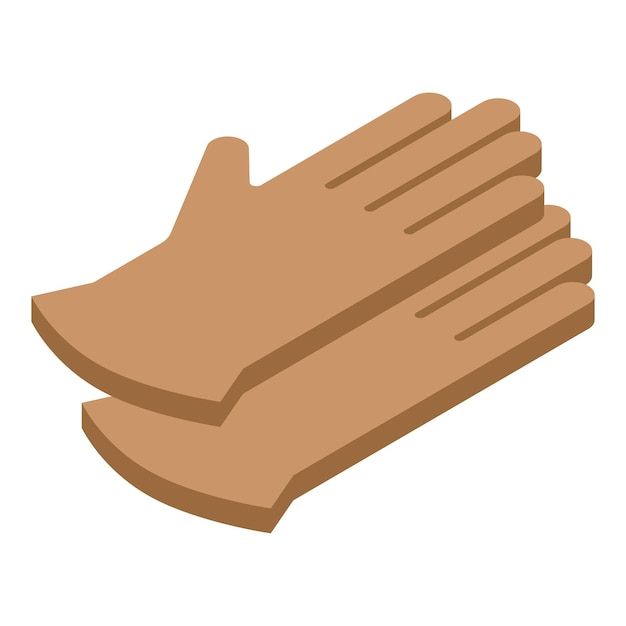 Vector pair of working gloves lying isometric icon