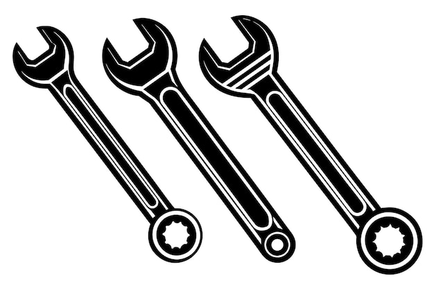 a pair of wrenches with a circular design on the bottom