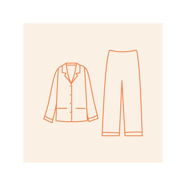 pajamas outline illustration