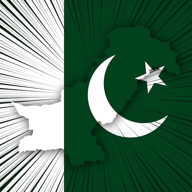 Pakistan Independence Day Map Design