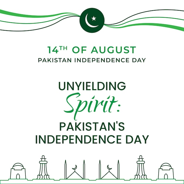 Pakistan Independence Day Post with Design