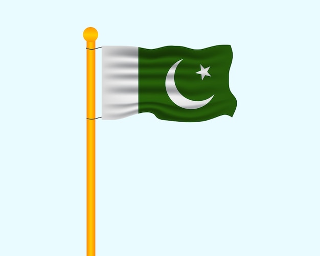 Pakistan national flag waving realistic vector