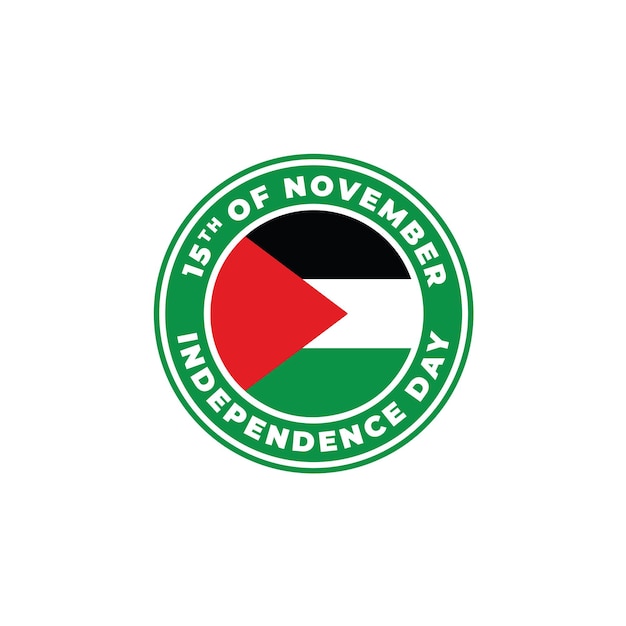 Palestine Independence Day Circle Flag Logo Icon Vector Illustration