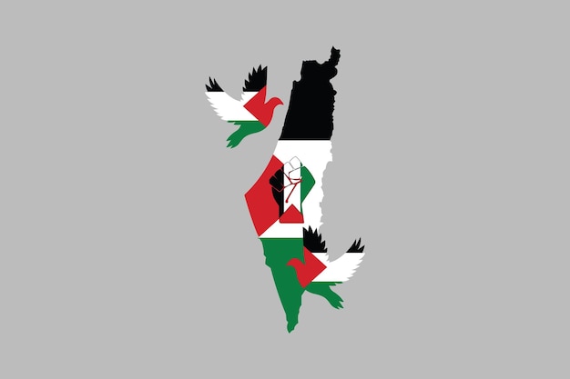 Palestine map A Man holding The Palestine Flag Flag of Palestine original and simple Palestine