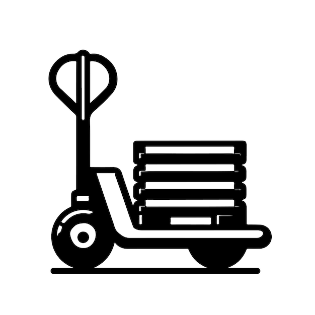 Vector pallet jack simple icon logo illustration isolated on transparent background