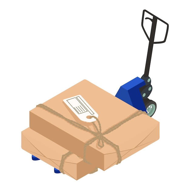 Pallet truck icon Isometric illustration of pallet truck vector icon for web