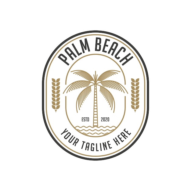 Palm beach vintage logo design template