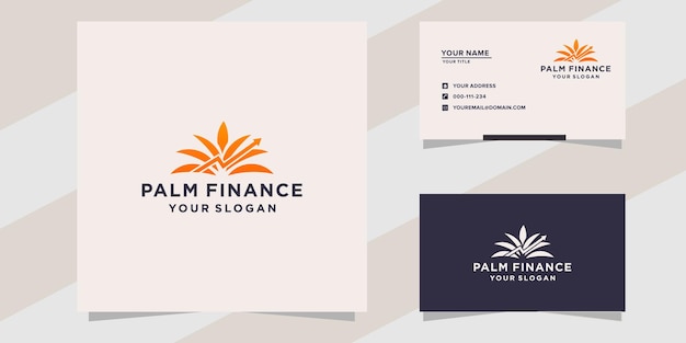 Palm finance logo and business card template