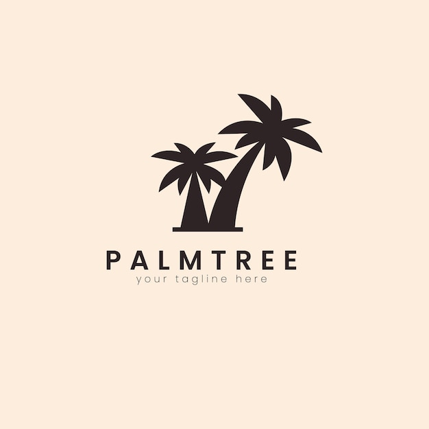 Palm house tree logo template can be used for tropical beach home hotel or resort logo design vector illustration